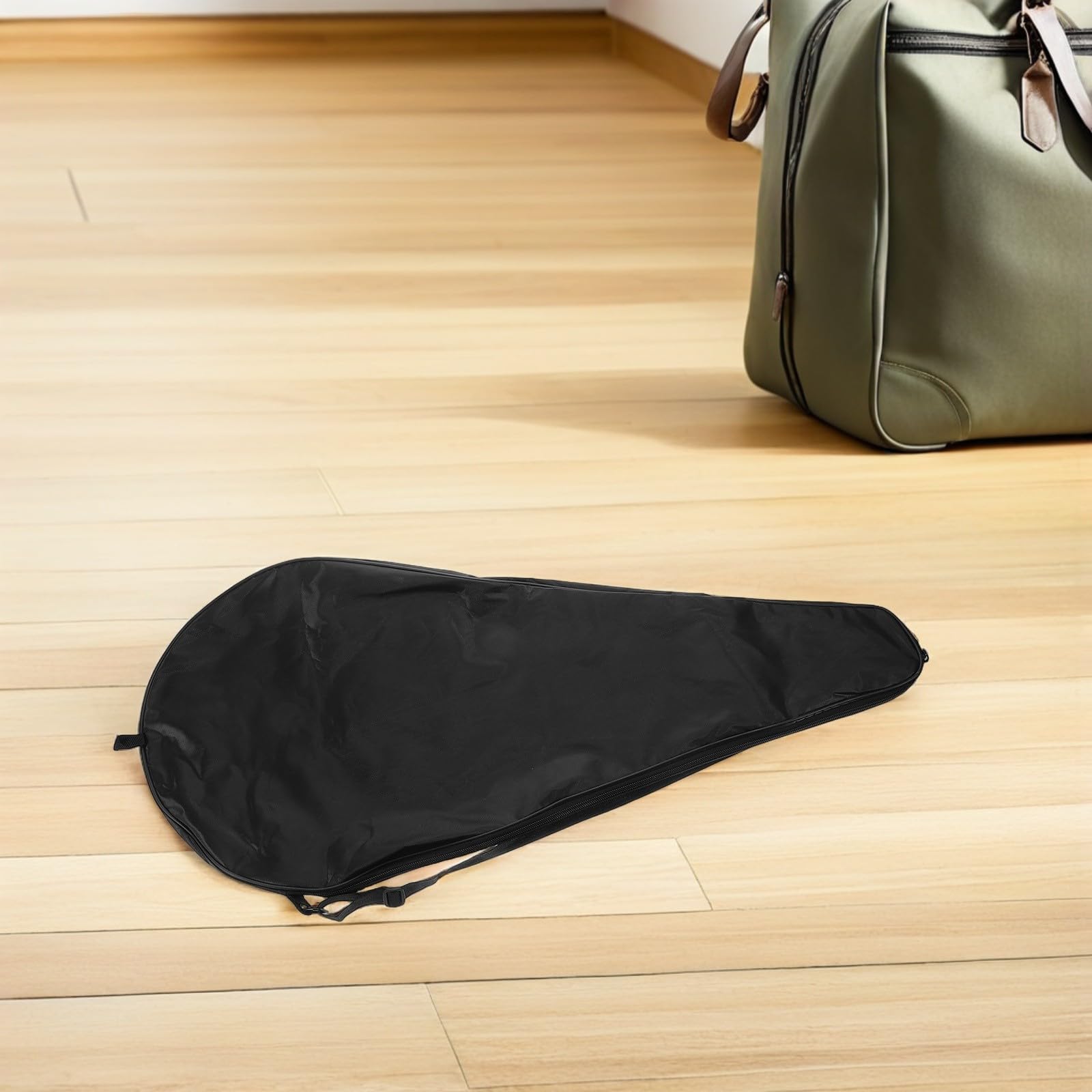 PRETYZOOM Raquettes de Tennis à Bandoulière Unique et Matériau Respirant Paquet Noir 2pcs en Tissu Oxford Rangement pour Sports de Plein Air et Entraînements Quotidiens
