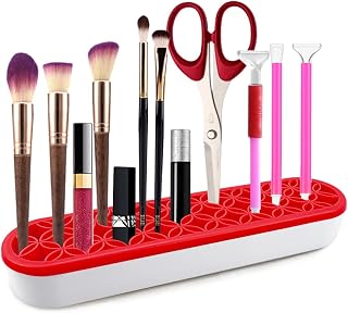 Silicone Makeup Brush Holder, Multi-Purpose Desktop Organizers Make up Brush Stand Holder 5D Diamond Painting Pen Holder Sewing Tool Storage Box Desktop Storage Box for Brush,Painting Brush