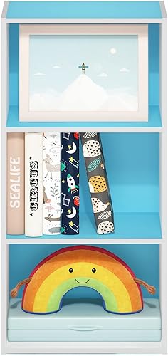 Miniatura 10 de Furinno Luder - Estantería para libros, 2 niveles, color blanco