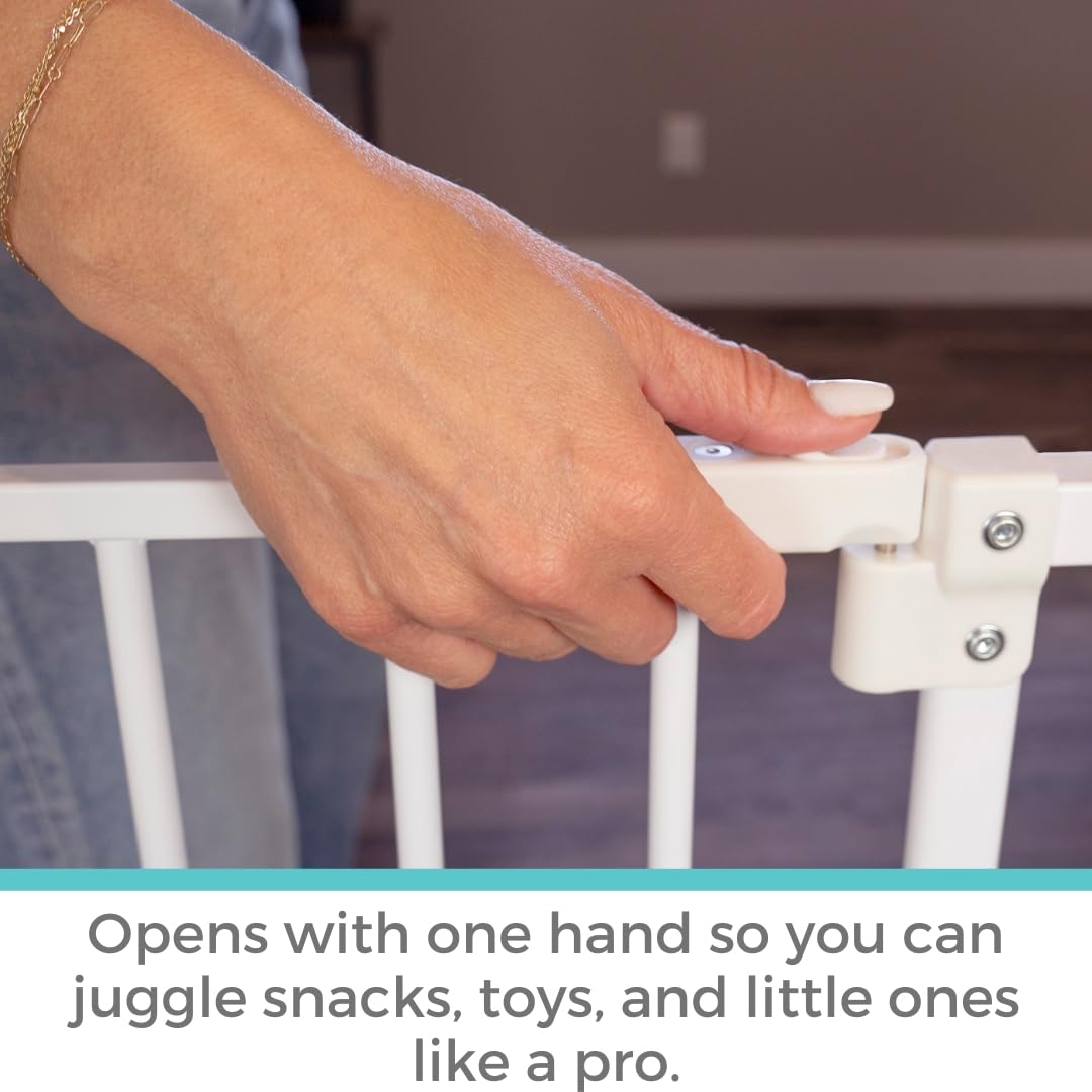 Toddleroo by North States - StepSafe Auto Close Baby Gate: Adjustable Safety Gate for Kids - 29 to 38 Inches Wide - 30 Inches Tall - White