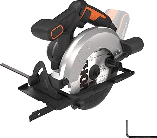 WORX Scie Circulaire sans Fil 20V WX526.9, Lame de 165mm, Jusqu'à 55 mm, Biseau 0-50°, Idéale Pour des Coupes Nettes dans le Bois, Compacte et légère, Sans Batterie ni Chargeur