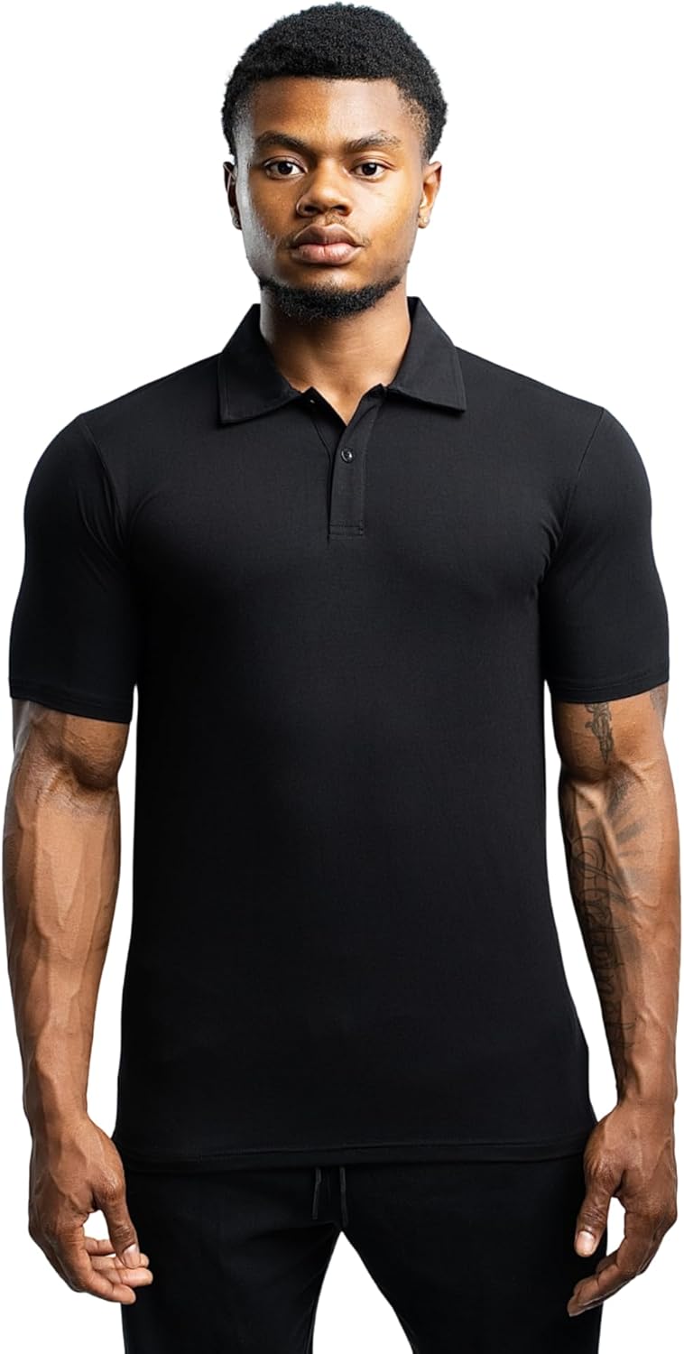 Ekkovision Ekko Blank Polo for Men, Short Sleeve Shirt, Soft, Stretchy, and Breathable Fit