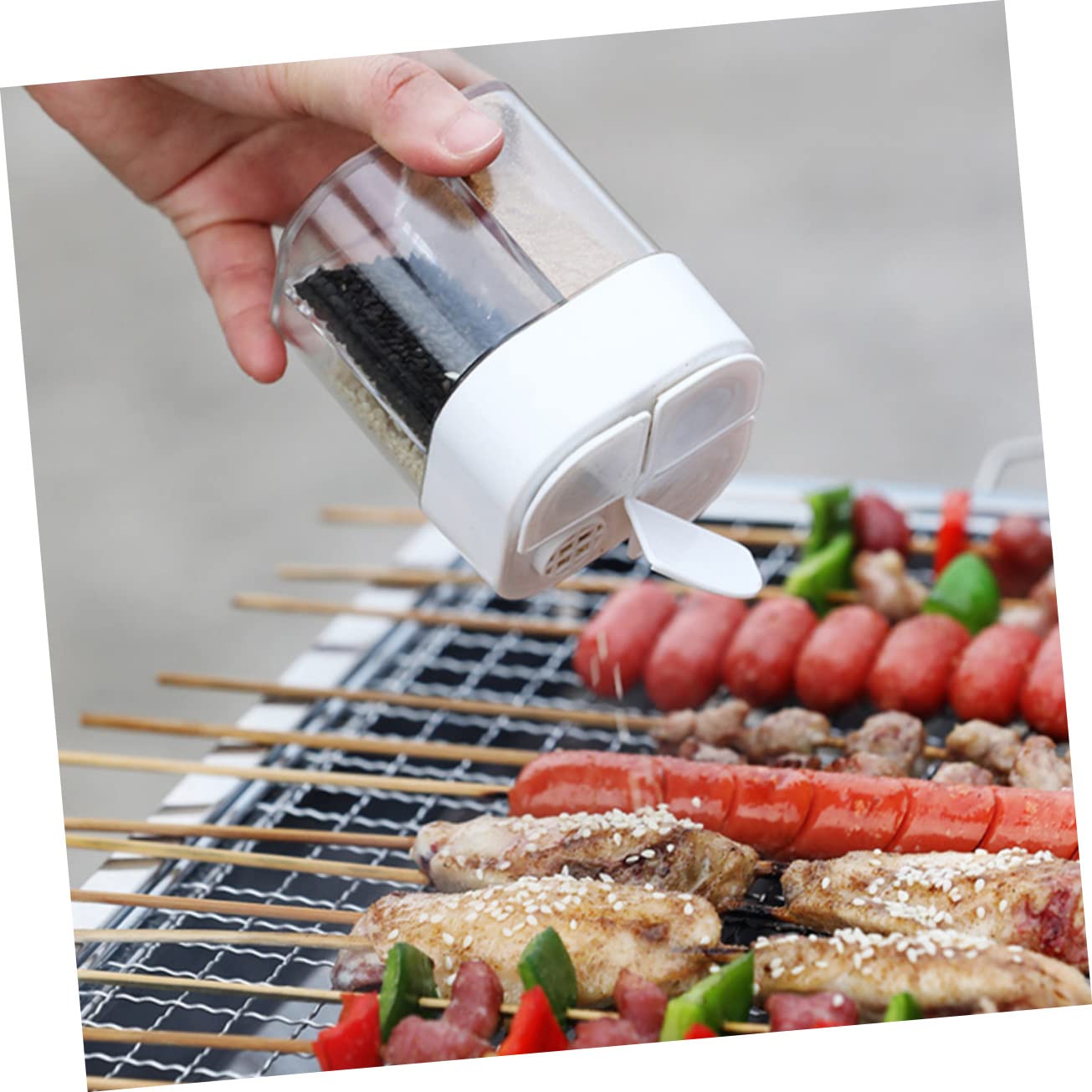 Unomor 2 Pack Salt Peppers Jars Bbq Seasoning Shakers Lids Travel Size Condiment Jar Kitchen Seasoning Bottles Minimalist Design