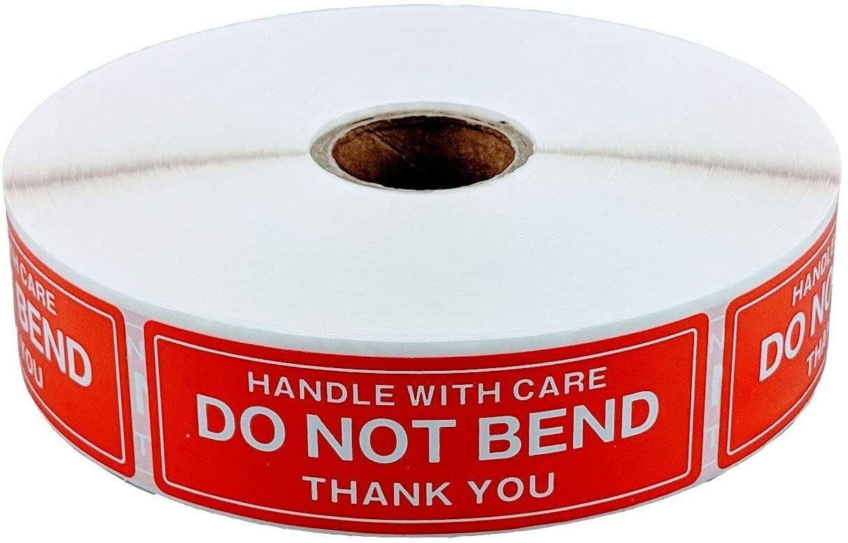 FoxYaye 50 Do Not Bend 1x3" Stickers Packaging Box Safety Mailing Labels, Small Business Supplies