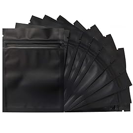 100 Pack Mylar Bags 3.3 x 5.1 Inch Resealable Smell Proof Bags Foil Pouch Bag Flat Bag Matte Black