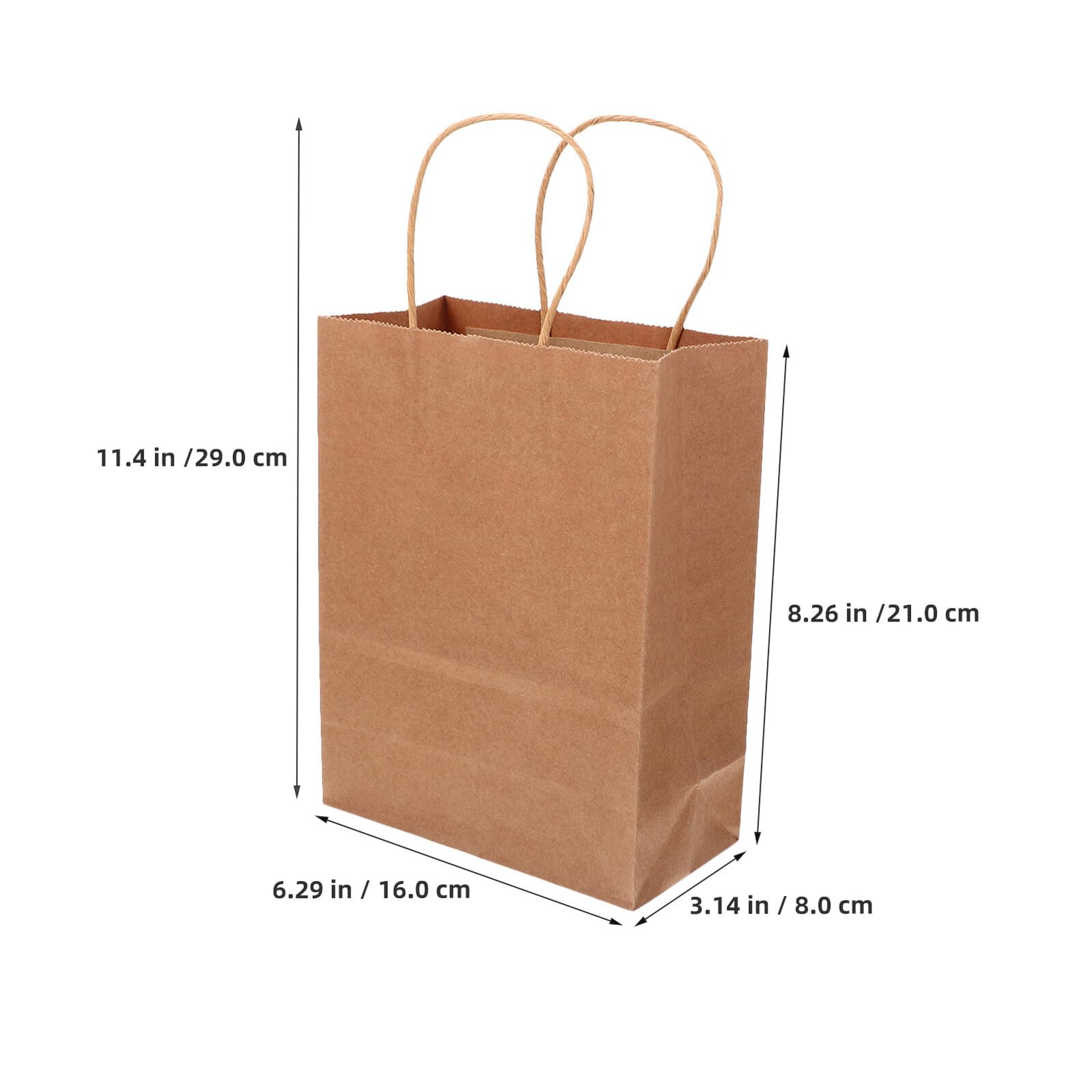 LOLIPPYY Bolsas de Papel Kraft para Panadería con Asas 40 Unidades Tamaño 21X16X8 CM Bolsa Ecológica para Envasar Pan Dulces y Regalos Base Reforzada para Transporte Seguro Adecuado