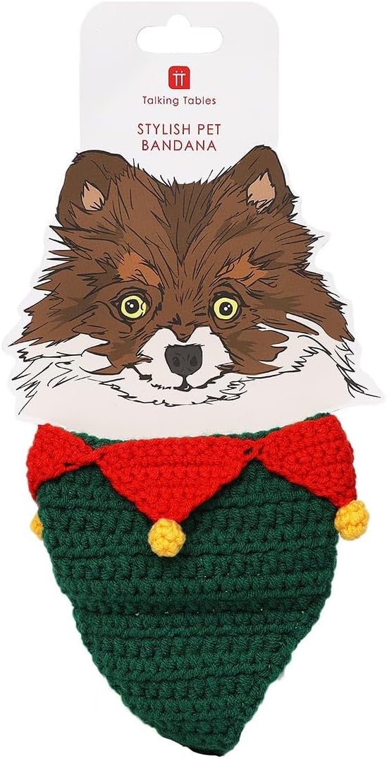Talking Tables Pañuelos navideños para perros, pañuelos para mascotas, bufandas triangulares para perros, gatos y cachorros, accesorios lavables con diseños de Papá Noel, ropa y accesorios para perros
