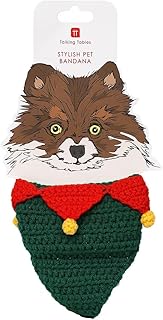 Talking Tables Christmas Dog Bandanas, Kerchiefs for Pets - Triangle Scarves for Dogs, Cats and Puppies Costume, Washable Accessories with Santa Designs Clothing & Accessories for Dogs