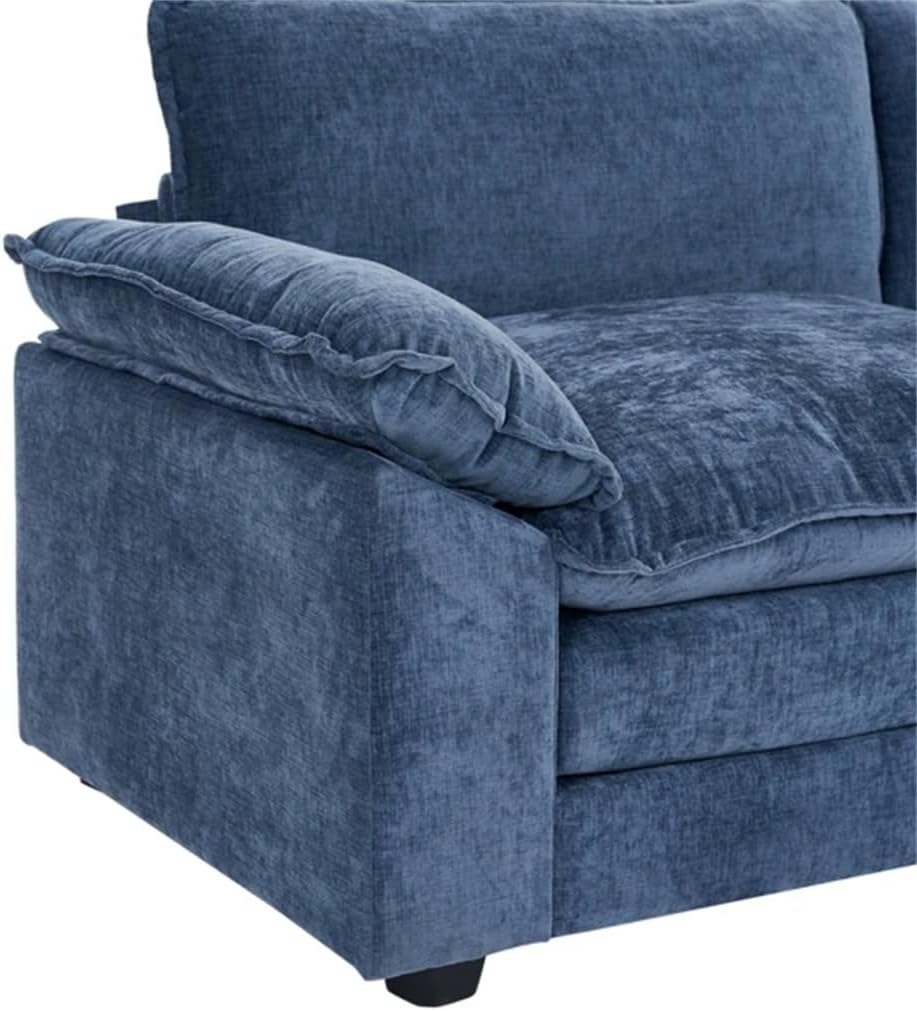 217 * 141 * 85 Chenille Two-Seater Sofa with Footstool Bag Indoor