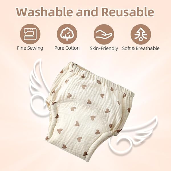 Aolso Potty Training Pants, 6 Packs Reusable Baby Toddler Training Underwear with Patterns for Girls, 100% Cotton Washable Baby Pants-Animal World (A-110) - 4