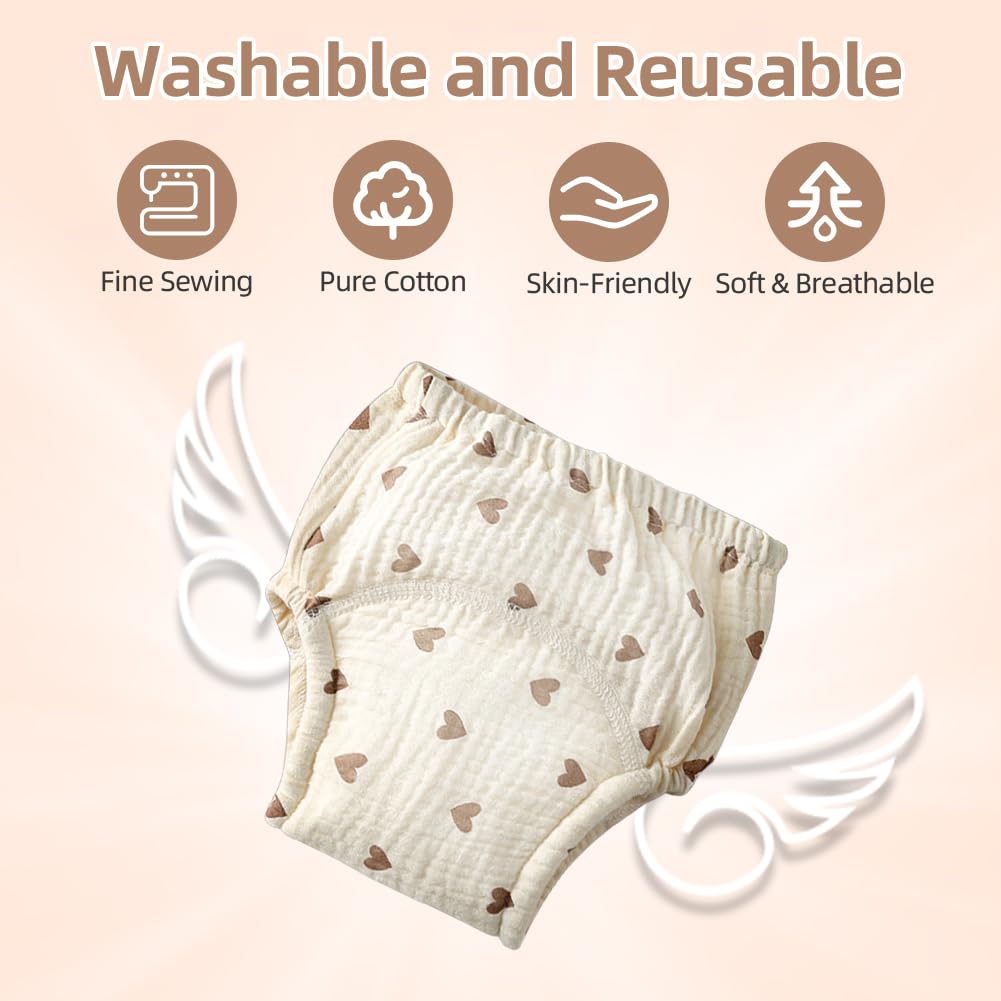 Aolso Potty Training Pants, 6 Packs Reusable Baby Toddler Training Underwear with Patterns for Girls, 100% Cotton Washable Baby Pants-Animal World (A-110) — view 4