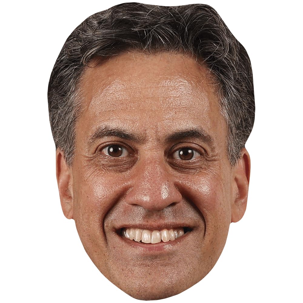 Celebrity Cutouts Lifelike Ed Miliband (Smile) Celebrity Mask, Flat Card Face, Fancy Dress Mask