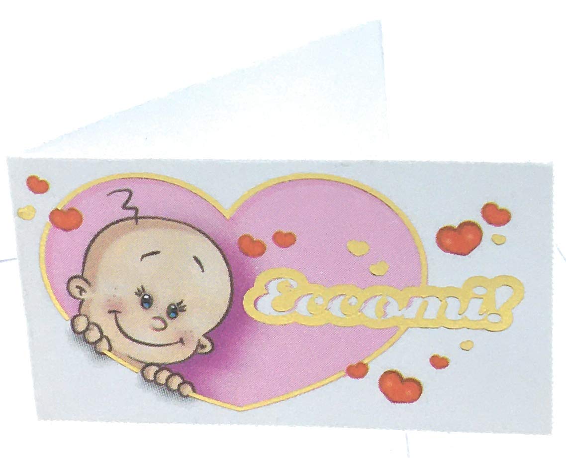Cartes pour bonbonnière de baptême fille avec étiquette rose personnalisée
