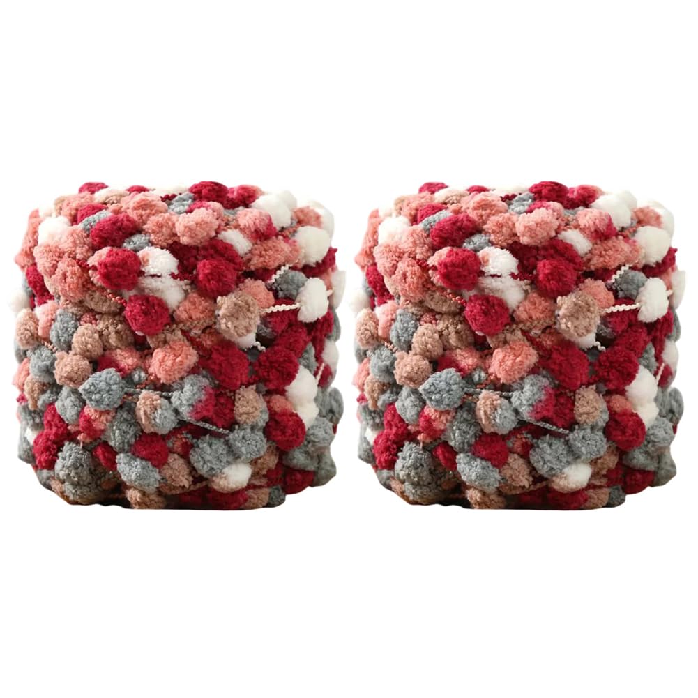 2 x 100g Fluffy Chunky Yarn for Crochet Blanket Multicoloured Knitting Yarn Thick Soft Yarn for Beginners Hand Crochet Stuffed Animals Blanket Cushions