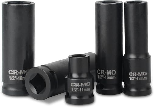 35pcs 1/2 Drive 6 Point 8-32mm Metric Deep Impact Socket Set Car Garage Tools