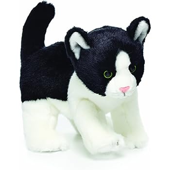 peluche gato blanco y negro