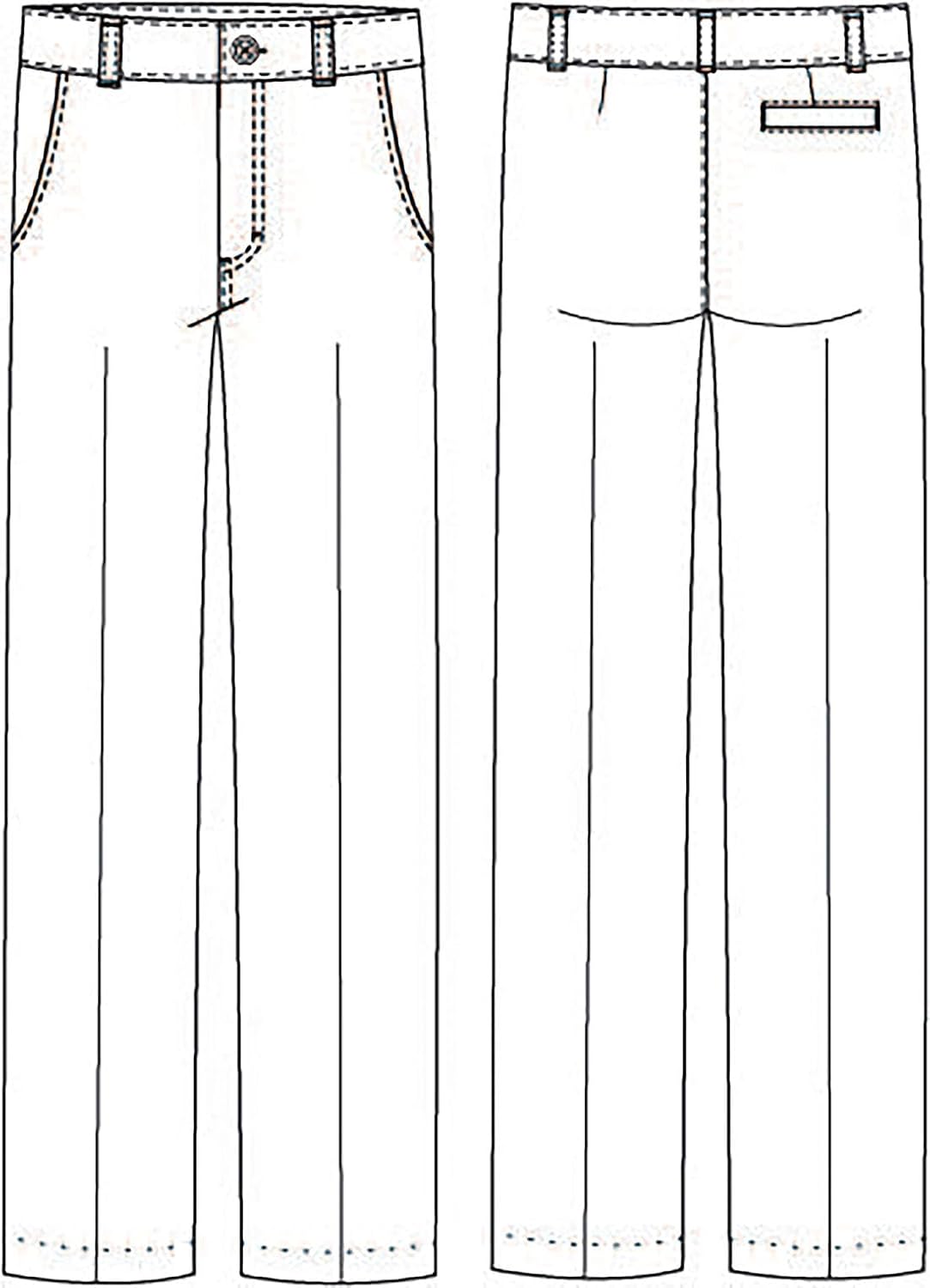 Classroom Uniform Girls Flat Front Pants with 3 Pockets & Zip Fly Front Closure