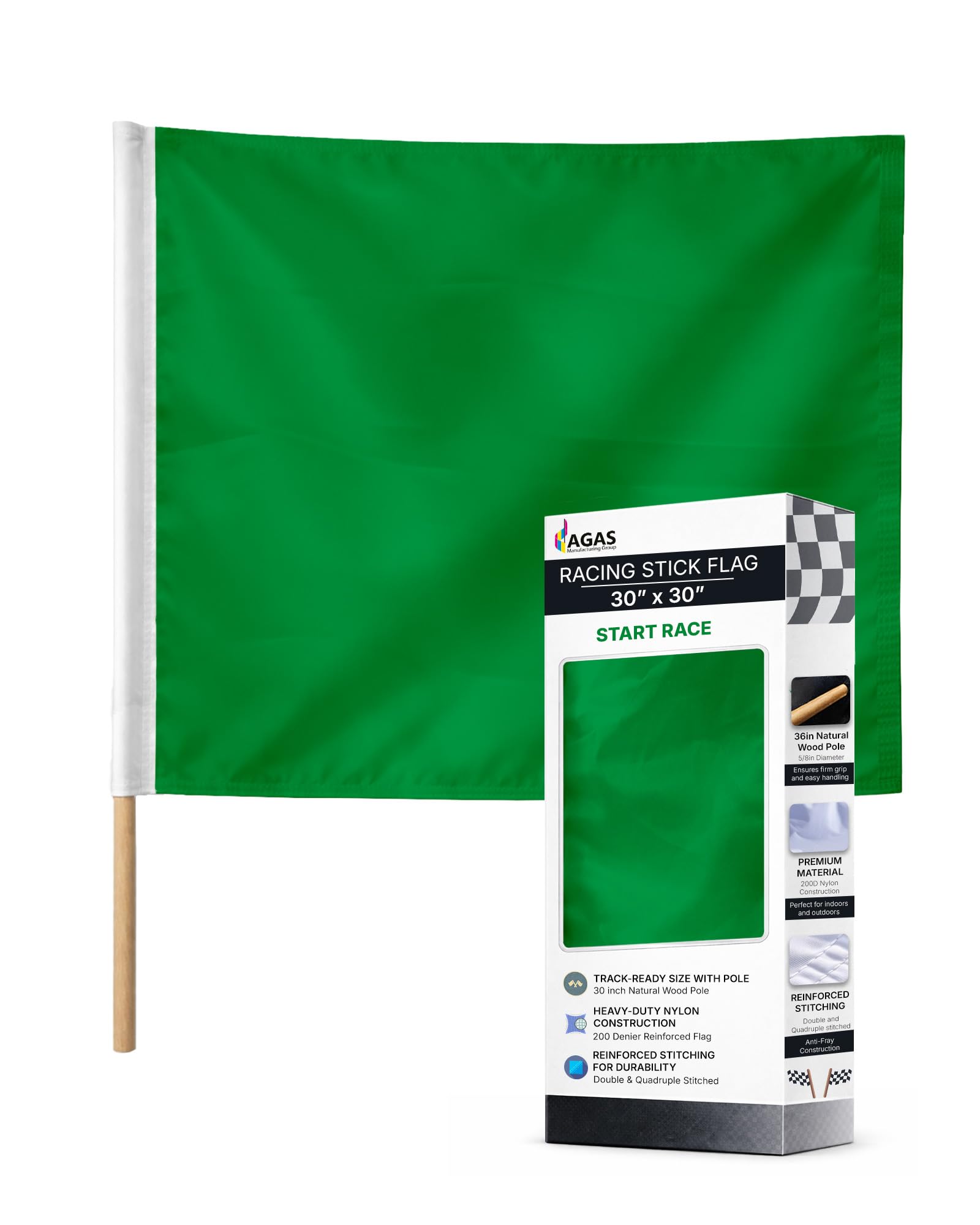 Amazon.com : AGAS Green Racing Flag – Start Race Signal Flag – 30