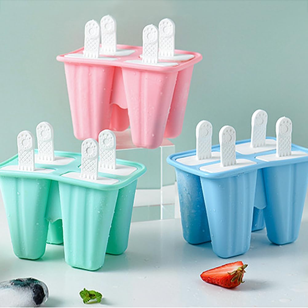 BPA Free easy to use and reusable DIY Silicone popsicle molds;Ice Cream Mold;Ice Pop Molds;Food Preparation Mold (Pink)
