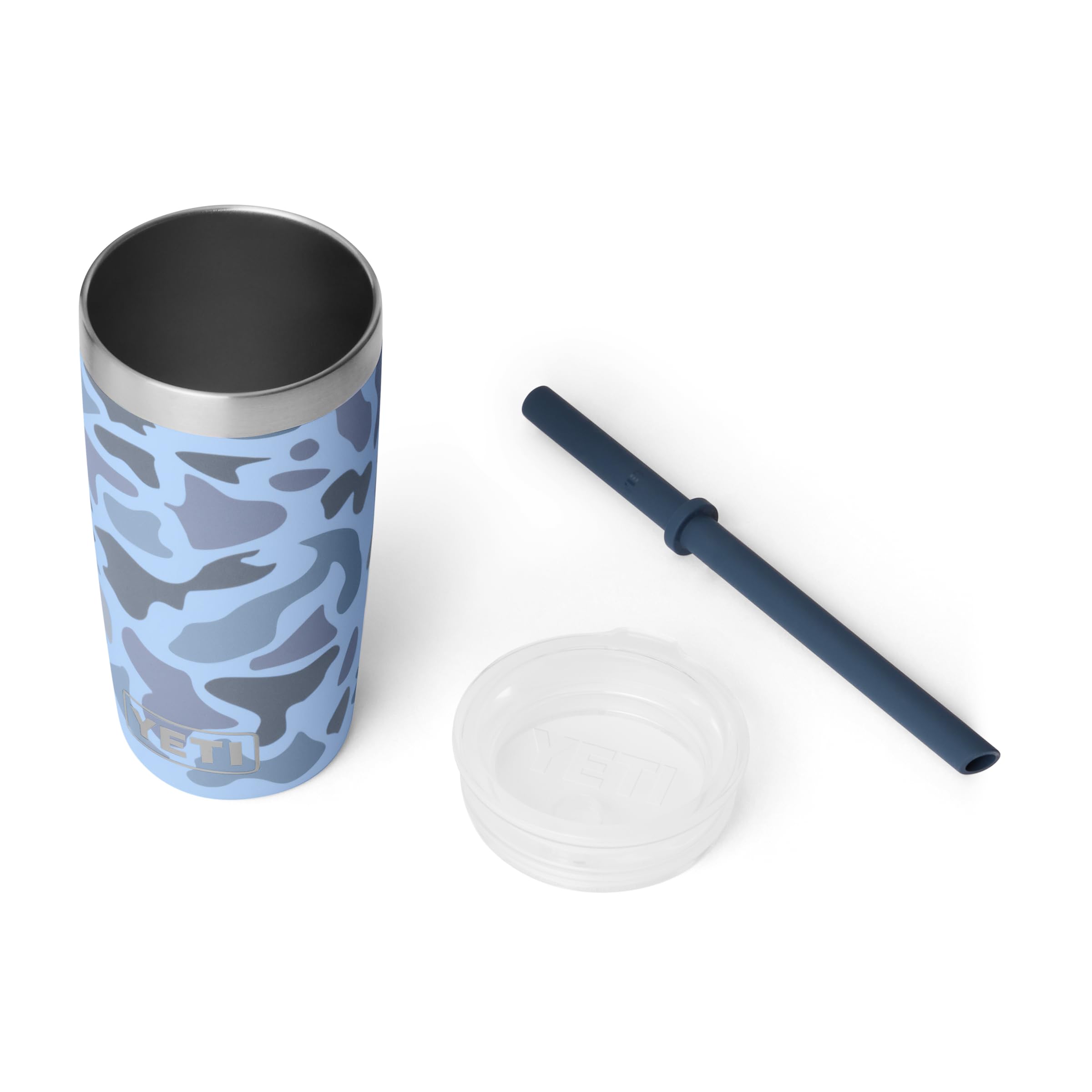 YETI Rambler Jr. 10 Oz Tumbler with Silicone Straw Lid, Blue Camo