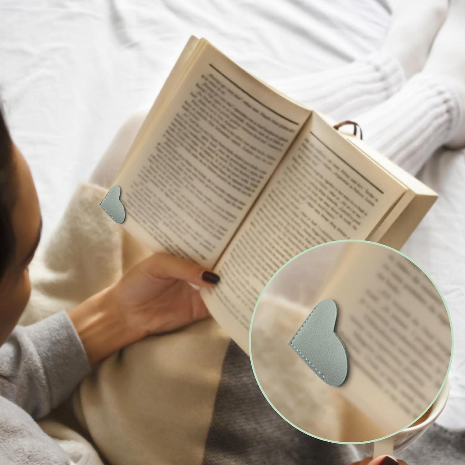 Leather Heart Bookmark for Women - 6pcs Book Lovers Cute Heart Corner Bookmark, Heart Bookmark Perfect Reading Accessories Gifts for Teachers Students Writers Bookworms Book Lovers Valentine’s Gifts - Image 4