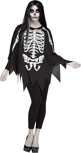 Poncho de esqueleto para mujer, multicolor, estándar, Multi