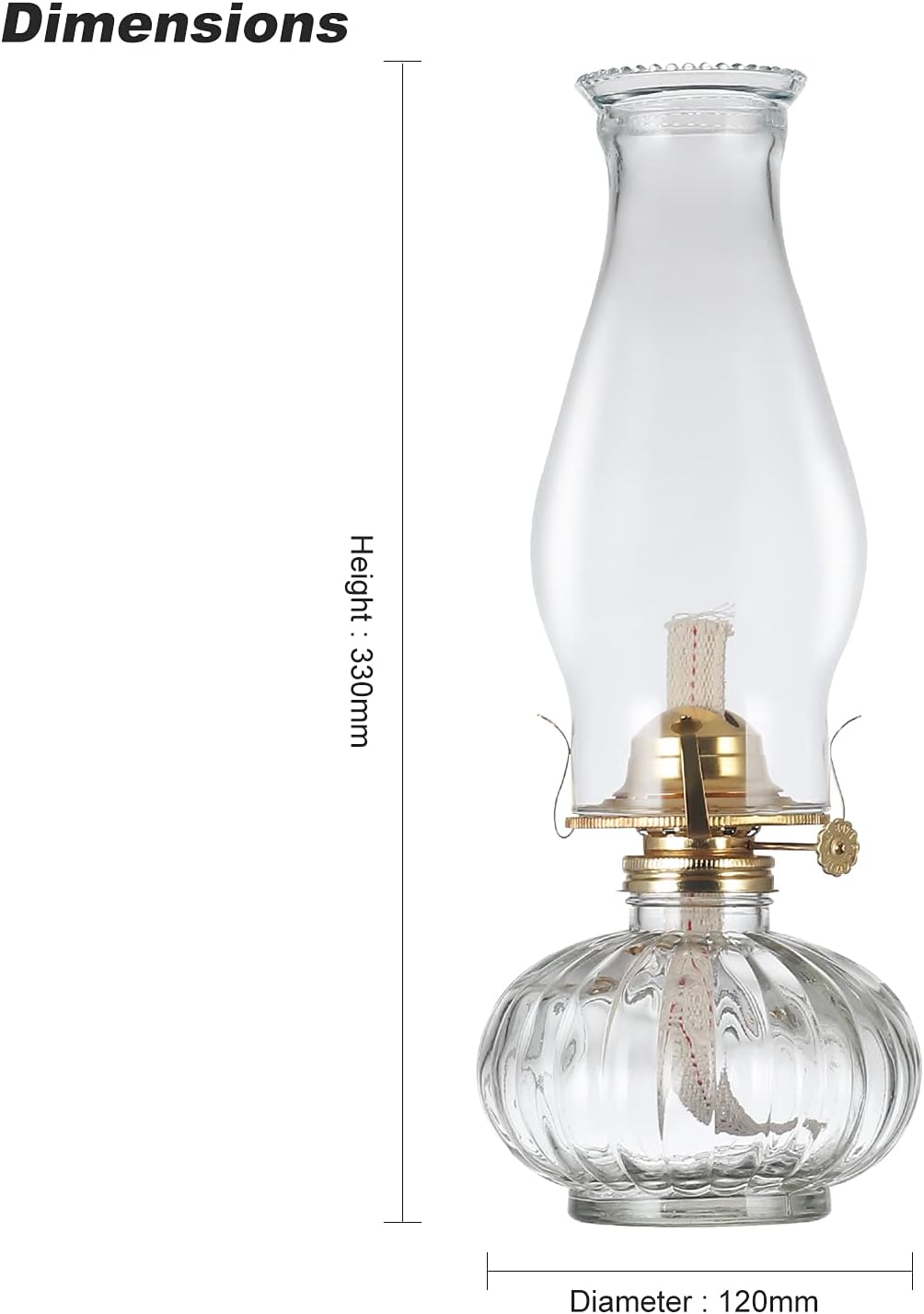 Large Green Glass Kerosene Oil Lamp Lantern with Handle Vintage Oil Lamps for Indoor Use Decor Chamber Hurricane Lamp Clear Kerosene Lamp Lanterns