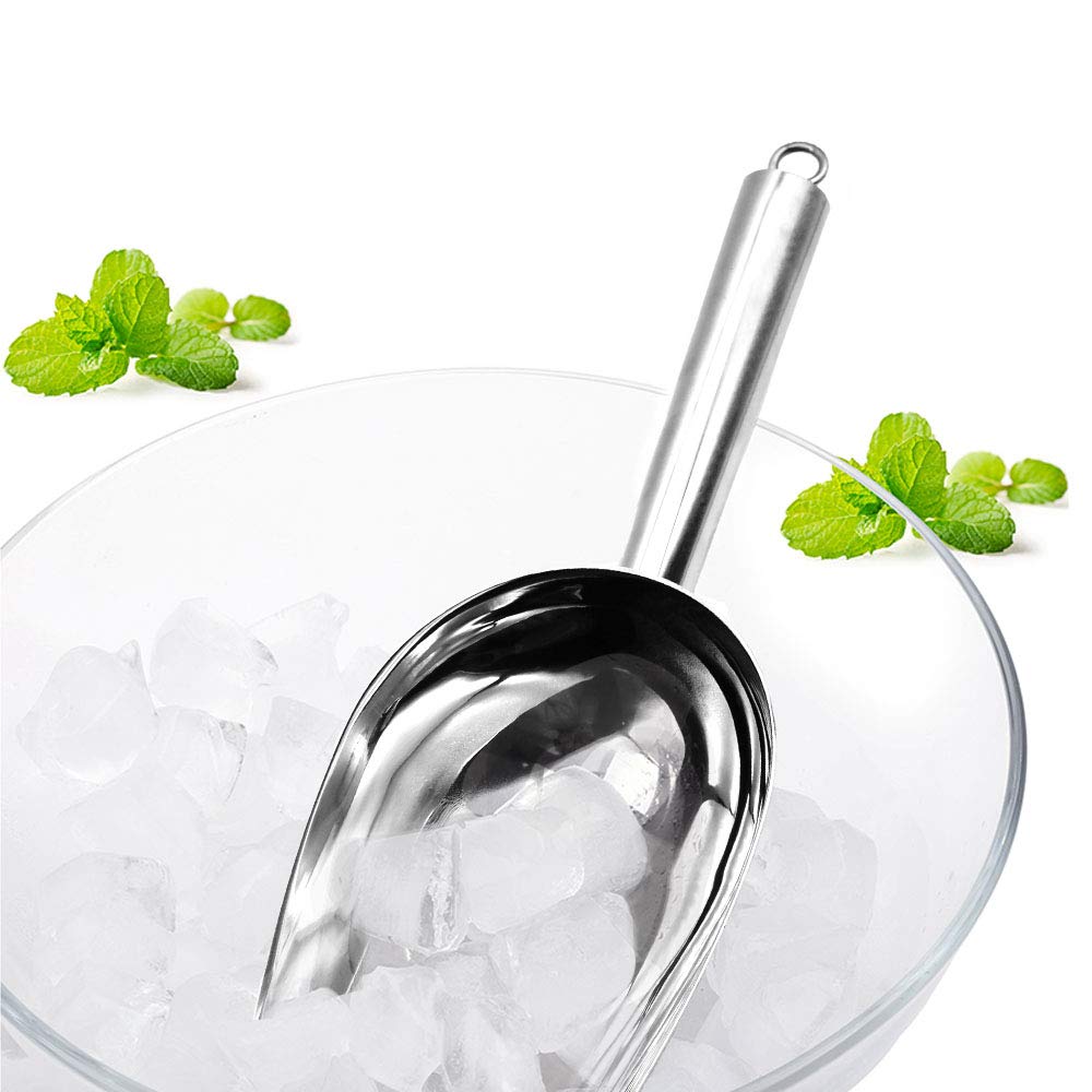 Paletta per ghiaccio e pinza, in acciaio inox, per dolci, cibo