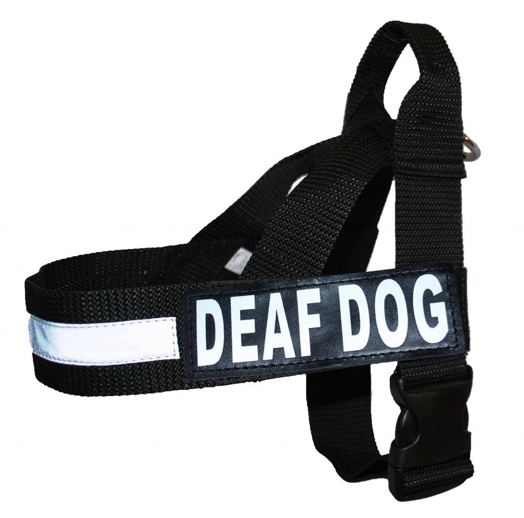 Deaf Dog Service Harness - No Pull Guide Assistance, Reflective Patches, Measure Before Ordering