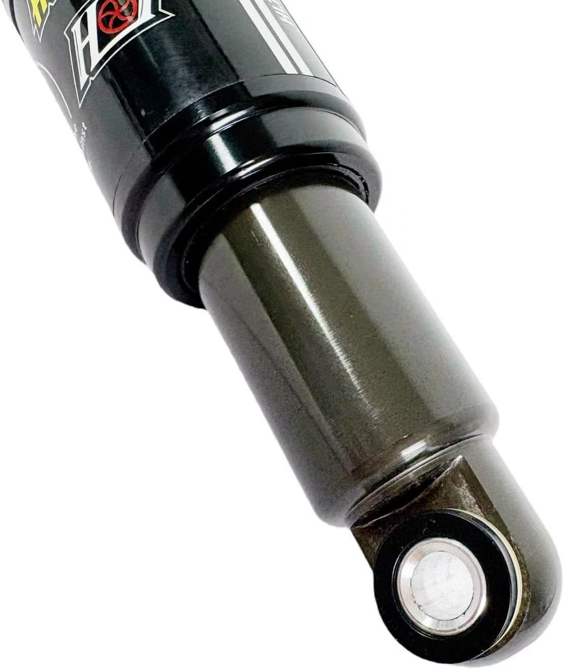 HLT100 Mountain Bike Rear Shock 150/165mm travel, 1000lb spring, hydraulic damper, pre-installed 8×24mm bushings for mountain bikes, e-bikes, DJs, BMXs, and scooters