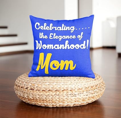 DreamVio Soft Fabric Cushion, Gifts for Mom,Grandma,World's Best Mom,Pyari Mumma,Mummy on Birthday's, Mother's Day Color : Navy Blue Size : 12 x 12 Inch Design 146