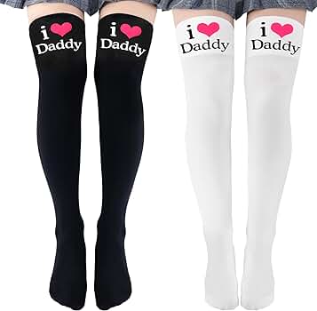 Amazon.com: Littleforbig Thigh High I Love Daddy Print Over