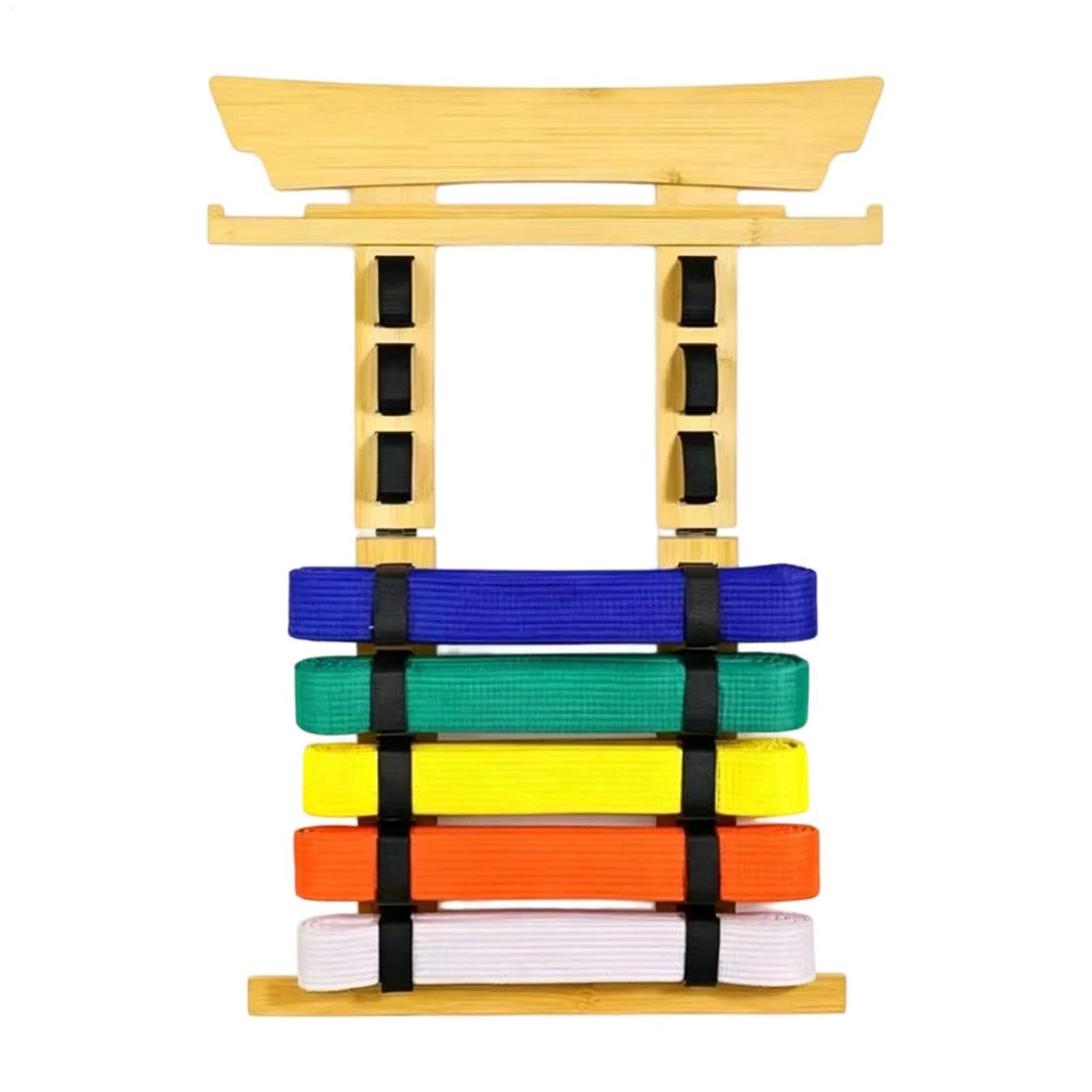 Karate Belt Expositor Expositor de madera con pegatinas y 2
