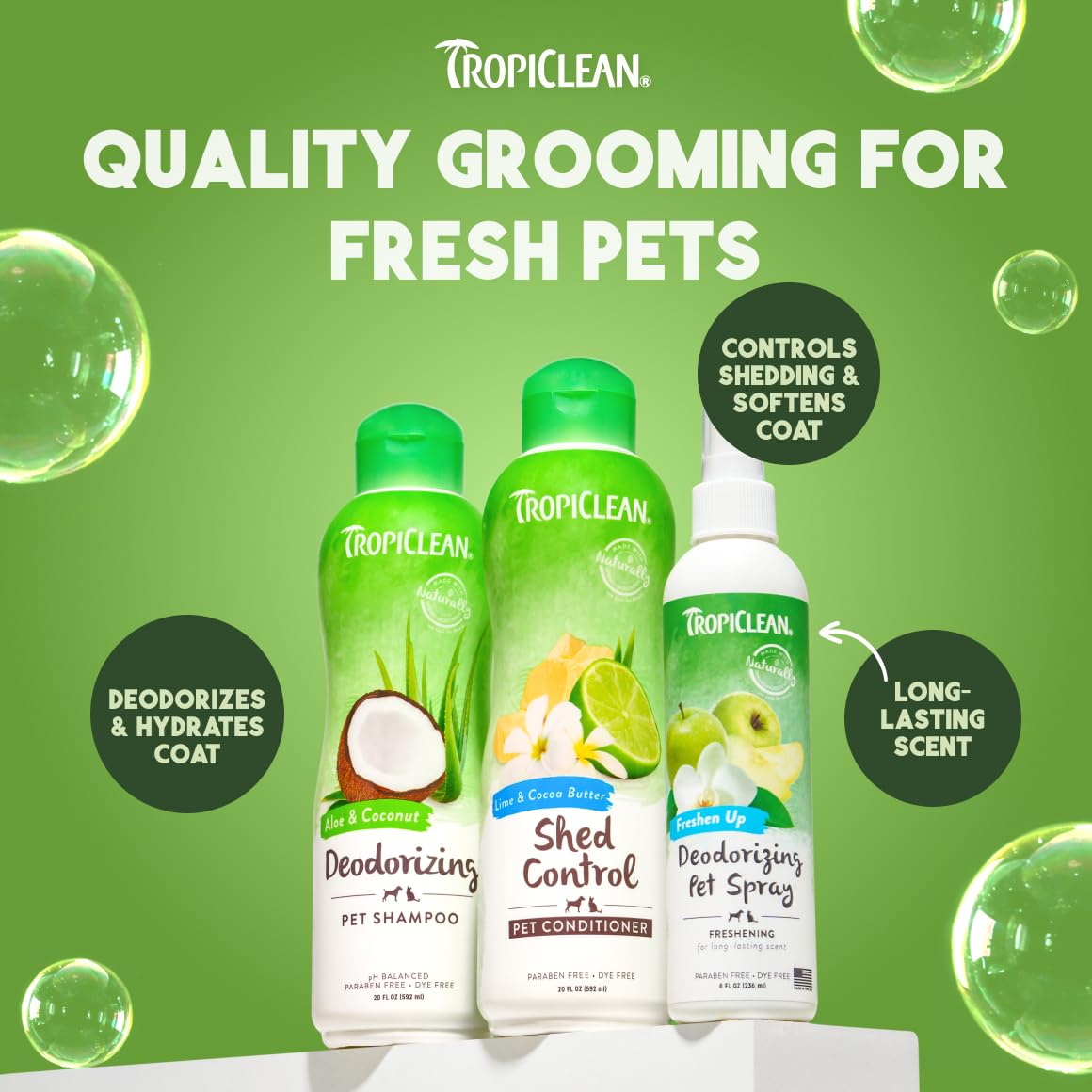 TropiClean Aloe & Coconut Deodorizing Shampoo für Haustiere, 3,78 Liter, hergestellt in den USA