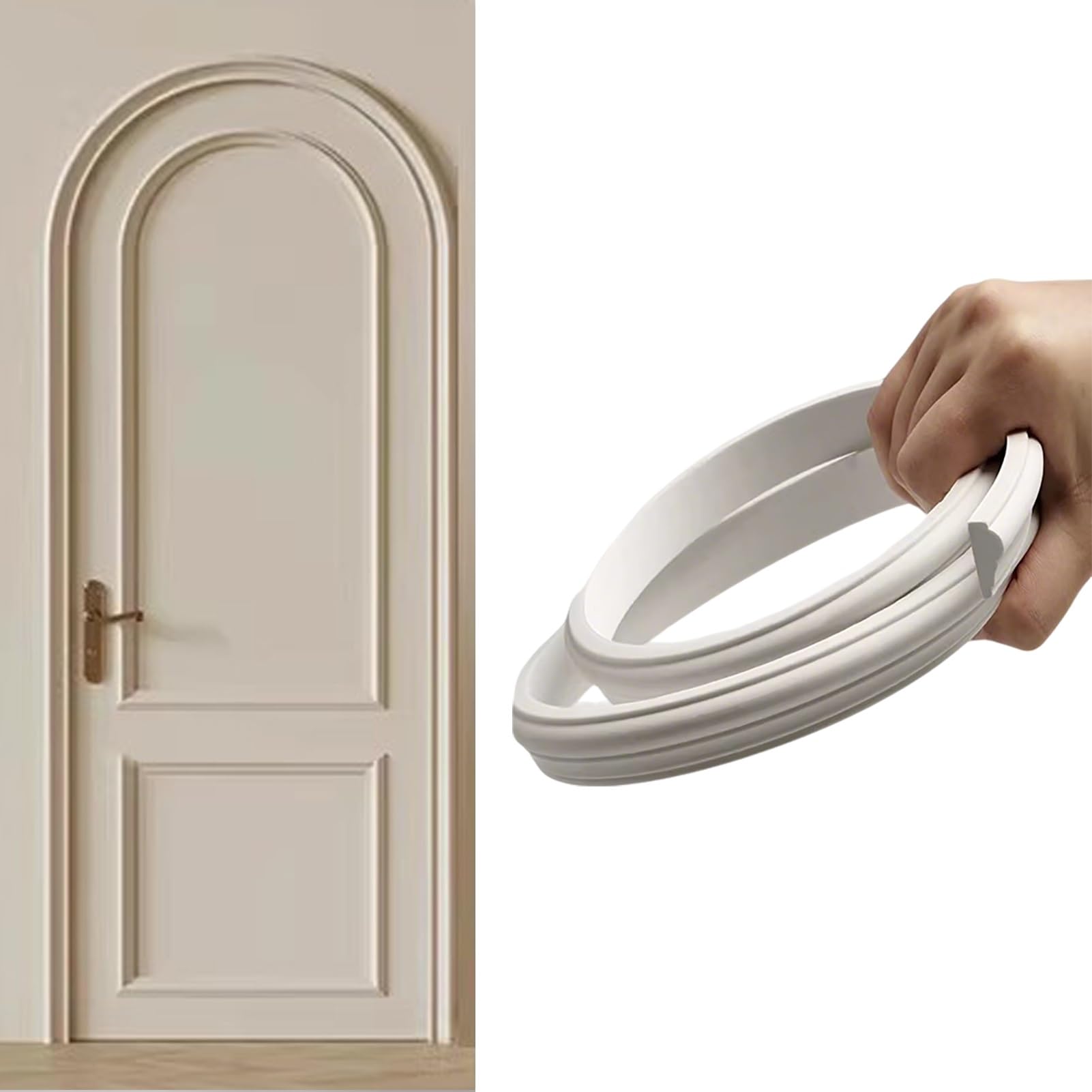 Tira decorativa for puerta de arco de bricolaje, barra de moldura de marco medio círculo universal, cubierta de puerta arco de pared esquinas redondeadas pintables(W 1.6cm(3/4"),L 1m/3.3ft)
