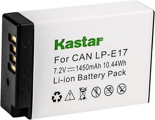 Kastar Paquete de 1 batería LP-E17 de 7.2 V 1450 mAh de repuesto para Canon LP-E17 LP-E17H, batería 9967B02, agarre de batería Canon BG-E18, BG-E18