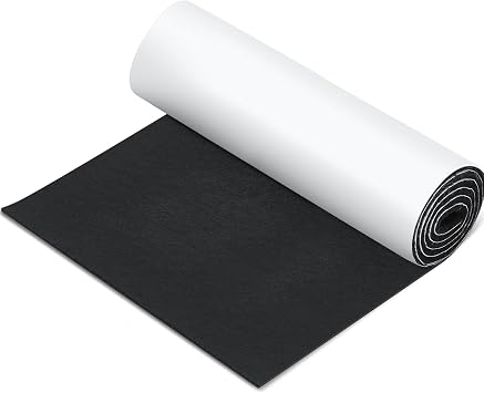 Fullhawl Large Felt Furniture Pads 12 x 60 Inch Non Slip Self Adhesive Heavy Duty Cuttable Strip Roll Felt Sheet Tape for Protecting Hardwood Floors Chair Wall, Black