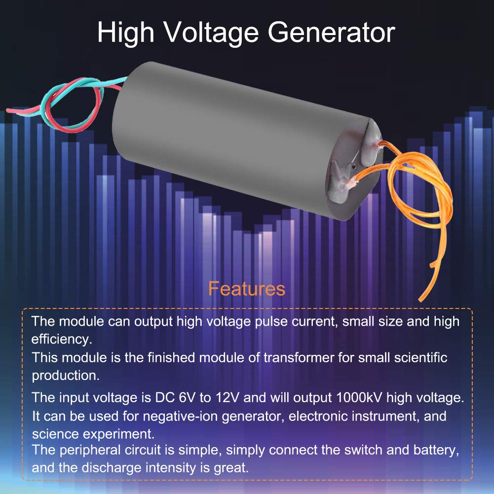 Generador De Alto Voltaje 400KV - Módulo De Impulso DC 3-6V, Salida 400.000V, Para Experimentos Científicos - Incluye 2 Unidades