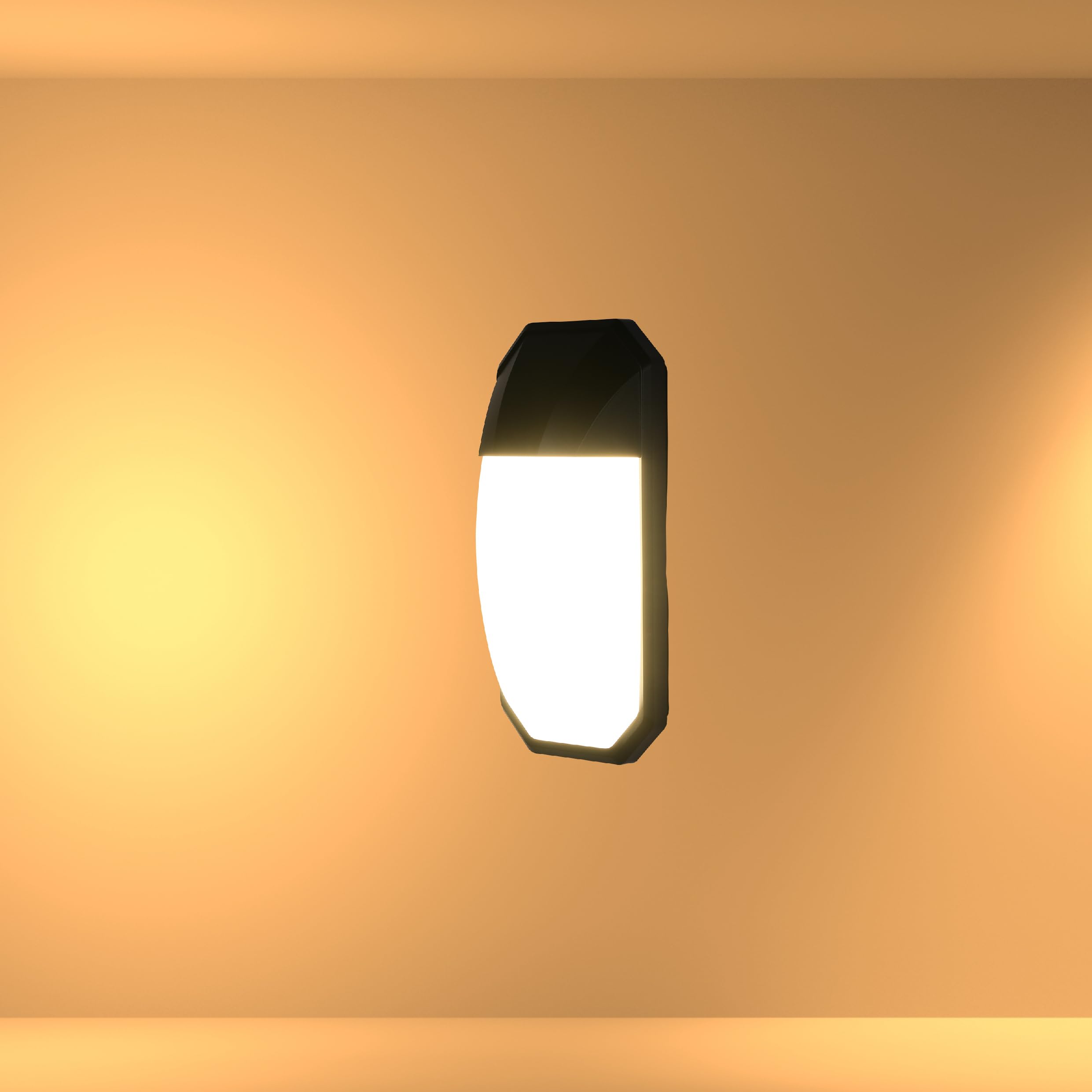 Tekled Black Garden Plastic Led Outdoor Wall Light | 15W 3000K Warm White | Weather-Resistant Ip54 | For Facades Porches Gardens And Patios | - Warm White (Built-In Led)