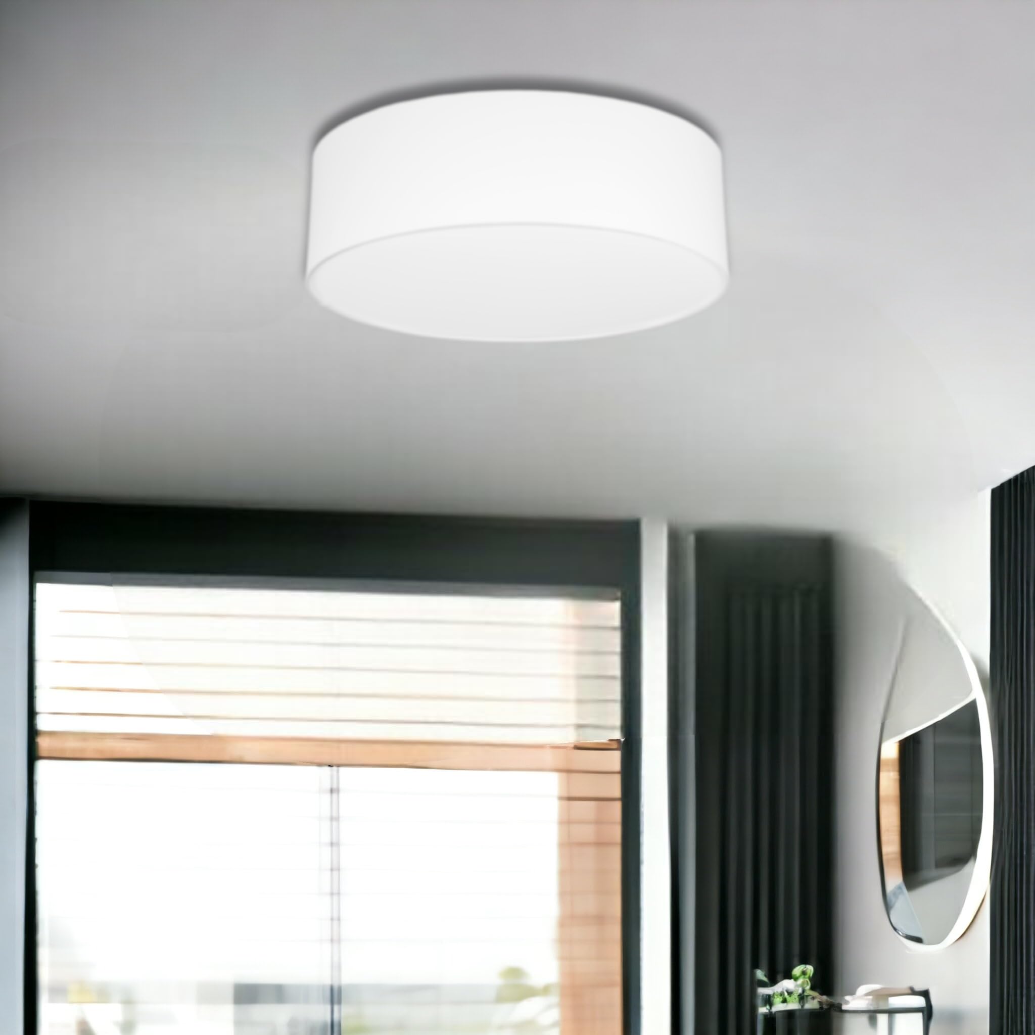 Plafoniera Soffitto Ø45 cm - Plafoniere da Soffitto 4xE27 - Paralume Lampadario Soffitto in Tessuto - Lampadari Camera da Letto, Soggiorno e Bambini Cameretta
