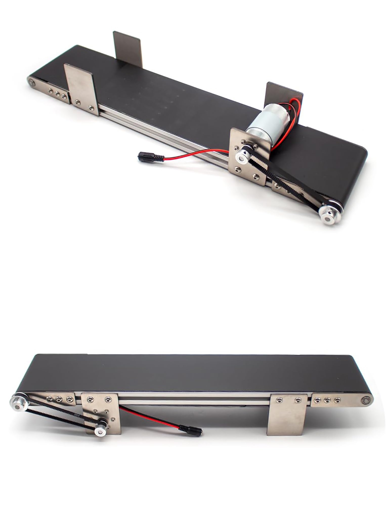 Pequeña cinta transportadora de escritorio de metal, mini línea de montaje eléctrica para experimentos educativos sobre fricción, equipo de enseñanza ideal para estudiantes