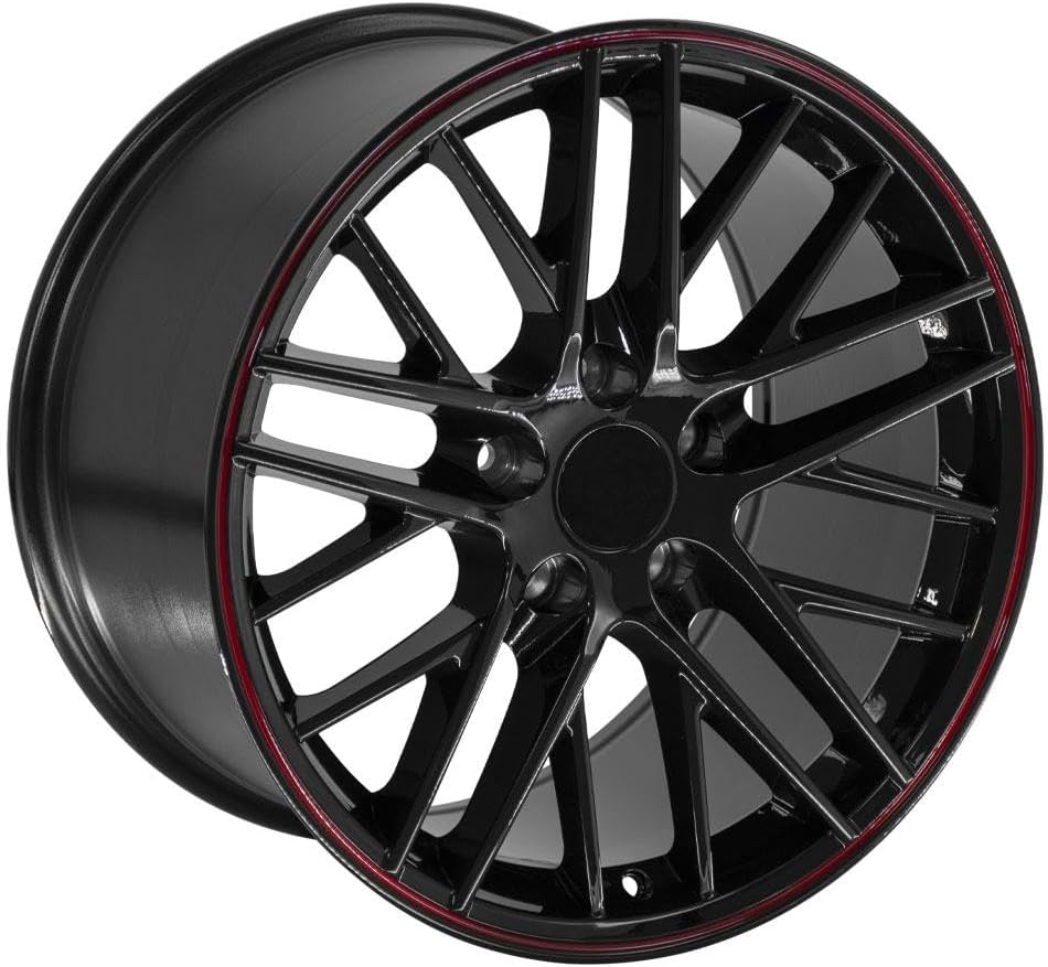 OE Wheels CV08A 18 Inch Rim Fits Corvette C6 ZR1 Style 5x120.65 18x10.5 Gloss Black Redline - Hollander 5402 (1)