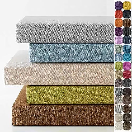 Edumov Bankkussen met afneembare overtrek, zitkussen, bank, bankkussen, stoelkussen, bekleding, aangepaste dikke schuimvulling, kussen voor tuinbank