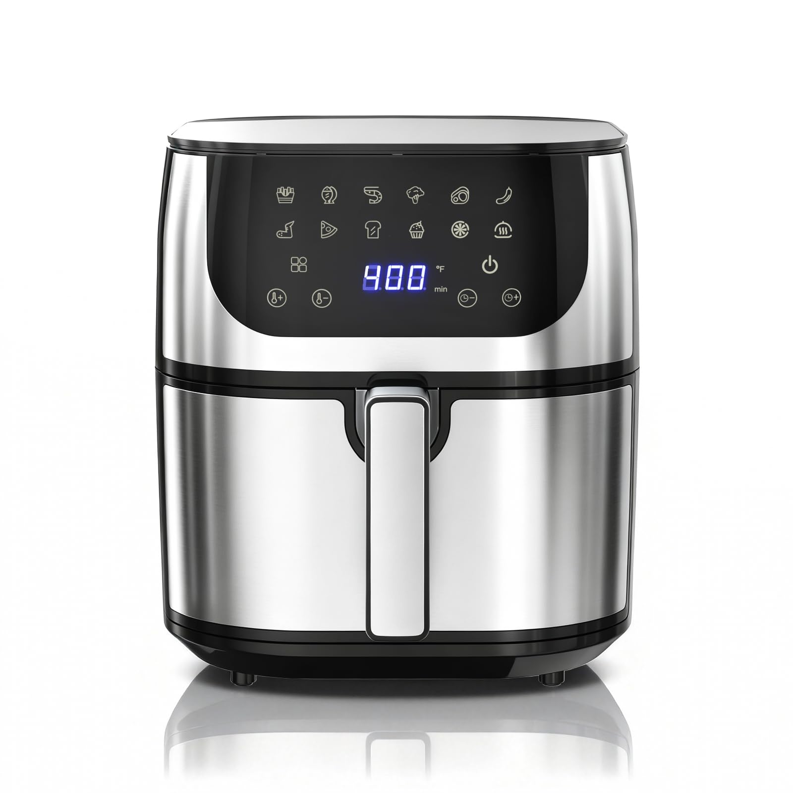 OLIXIS 8.5-quart air fryer with viewing window in silver