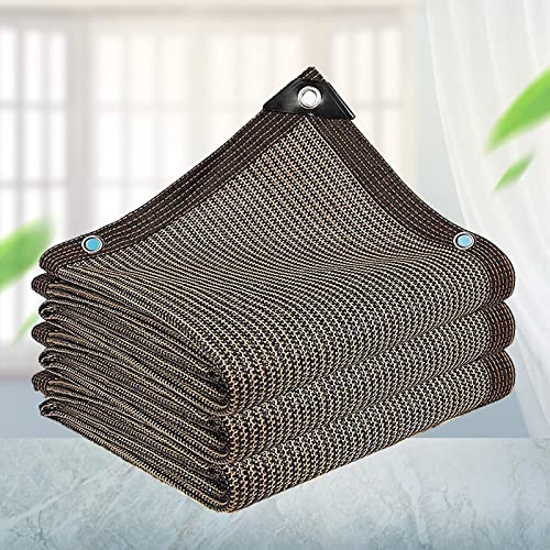 AuMarndi Red de sombra de 90 % tela de vela de 3 x 4 x 5 m, malla de sombra transpirable, red de sombra de privacidad, red de sombra para exteriores, para plantas, invernaderos, patios, marrón, 5
