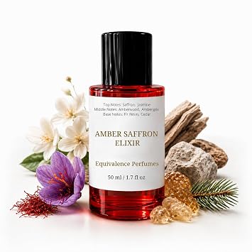 Amber Saffron Elixir 50ml Inspired by Baccarat Rouge 540 Fragrance for Women & Men High Concentration Perfume Spray Saffron, Jasmine & Amberwood Scent Long Lasting Unisex Parfum