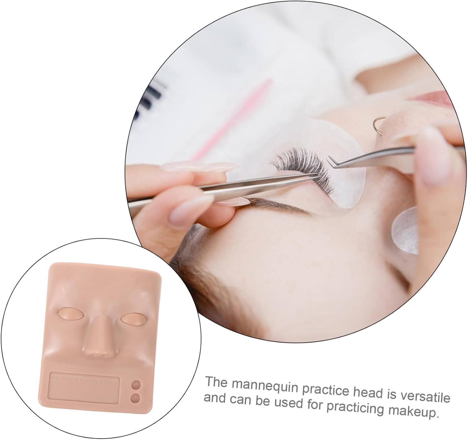Realistic Mannequin Head Lash Extensions for Makeup Practice and Training