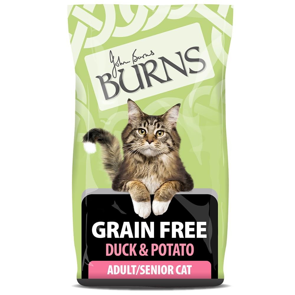 Burns Pet Nutrition Complete Dry Cat Food Adult and Senior Cat Grain Free Duck and Potato 5 kg