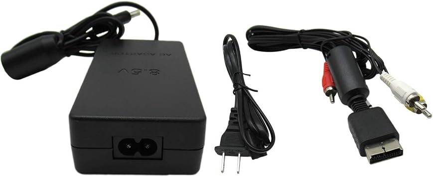 Xspeedonline AC Adapter Power Supply 8.5v SCPH-70100 +AV Cable for Slim Ps2 Playstation 2 PS2