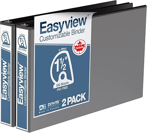 Miniatura 8 de EasyView - Carpetas prémium con cubiertas transparentes, carpetas de hojas de cálculo de anillas en D para la escuela, la oficina o el hogar, 11 x